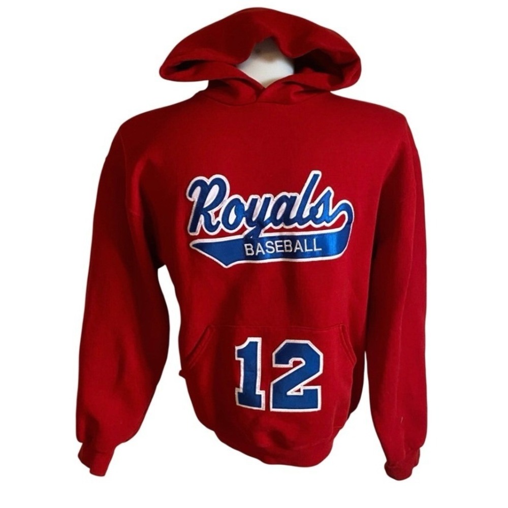 Vintage Russell Kansas City Royals #12โ Red Hoody Sweatshirt Adult Mens M Medium